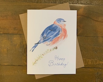 Liebe Muttertag oder alles Gute zum Geburtstag Karte in weißem Umschlag oder Kraft Papier Umschlag - Original Aquarell Kunstdruck Karten