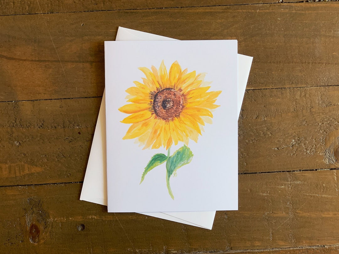 Sunflower Note Cards: Watercolor Art Prints, Set of 9 - Etsy