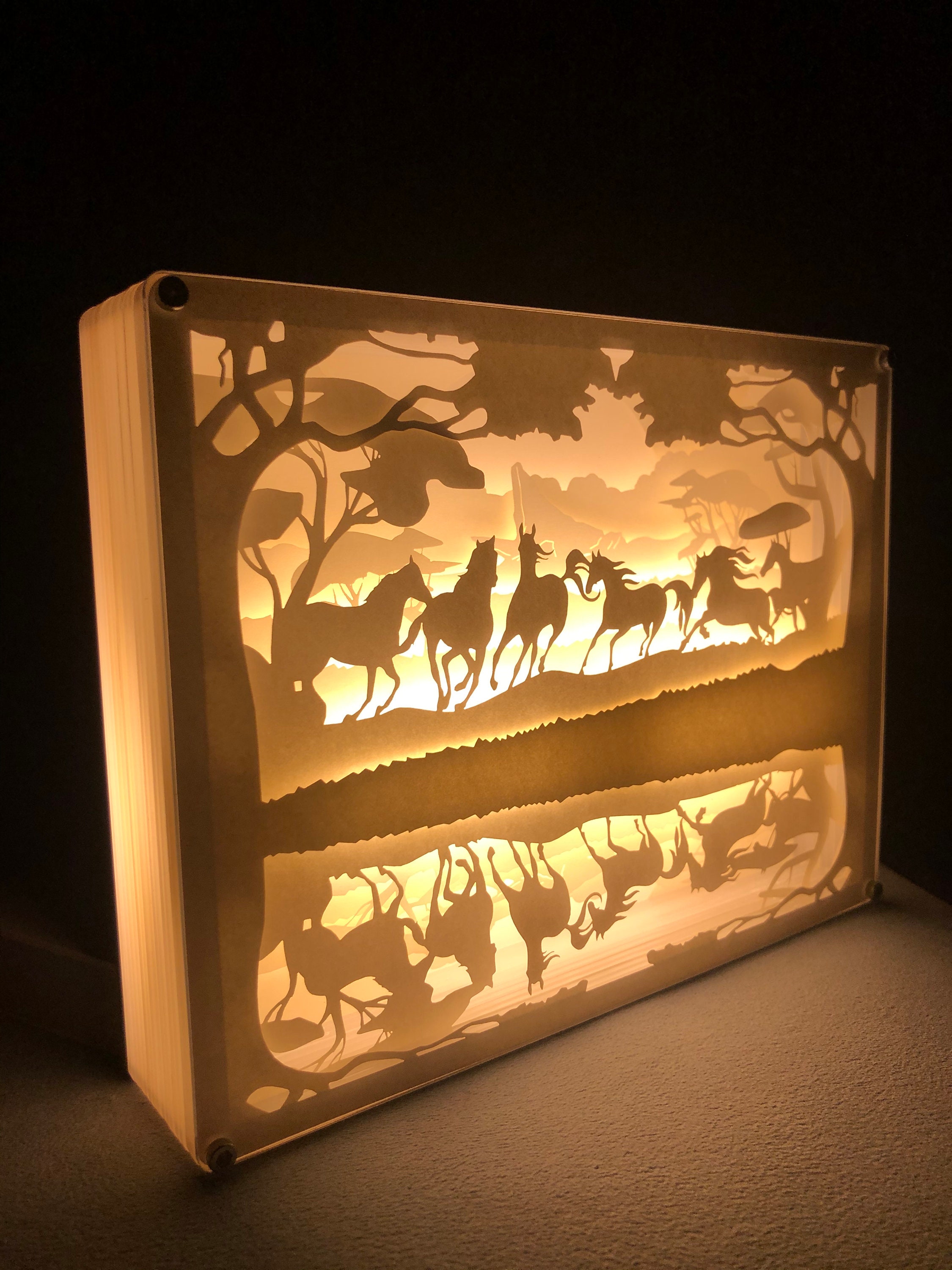 3D Moon Night Paper Carving/paper Cut Led Light Box Night Light