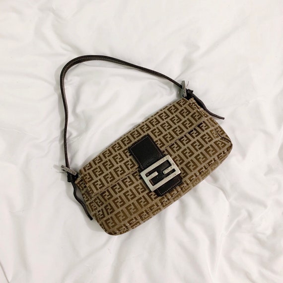 Authentic Vintage Fendi zucca mini baguette bag