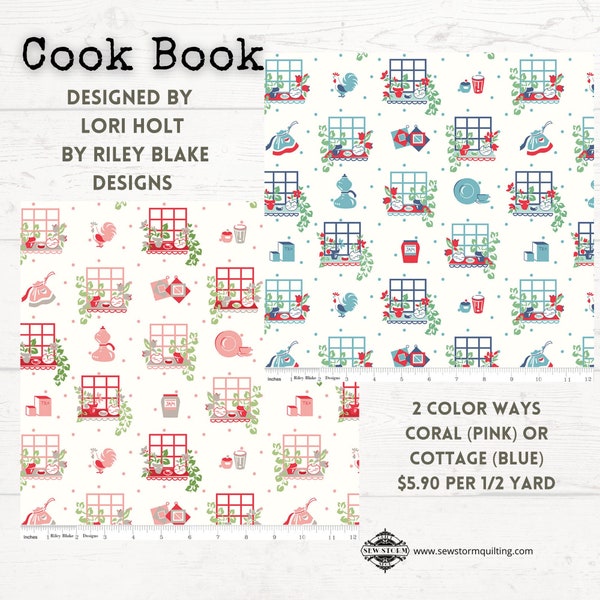 Cook Book by Riley Blake Designs (Lori Holt designer) - Window - by the 1/2 yard