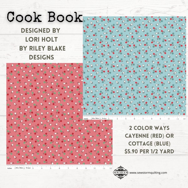 Cook Book by Riley Blake Designs (Lori Holt designer) - Tulips - by the 1/2 yard