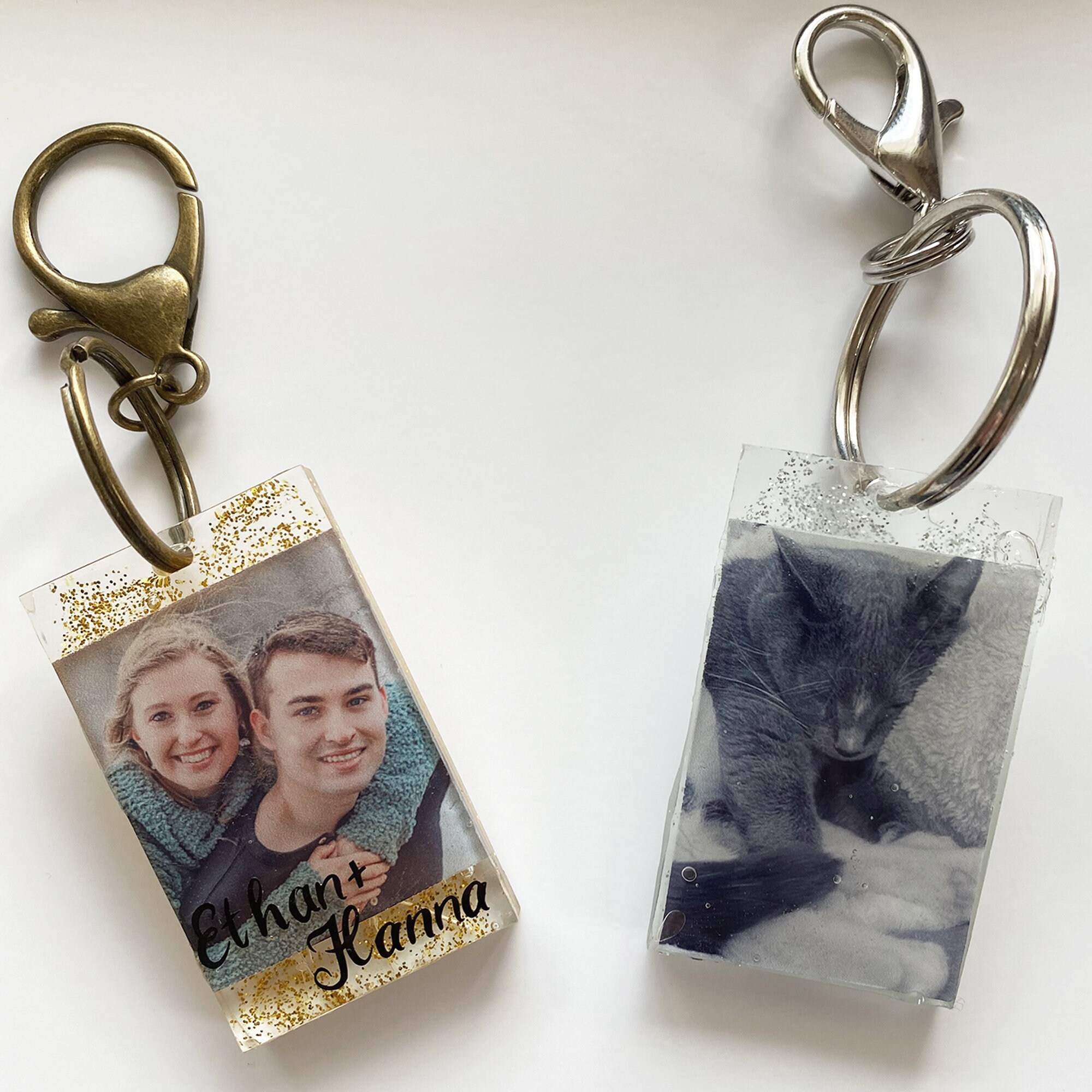 UV Resin Personalized Photo Keychain / Custom Resin Photo Etsy