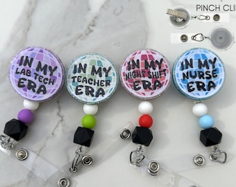 In My Era Badge Reels / Pinch Clip MET KRALEN Badge Reels / Leraar of Verpleegster Badge Reel