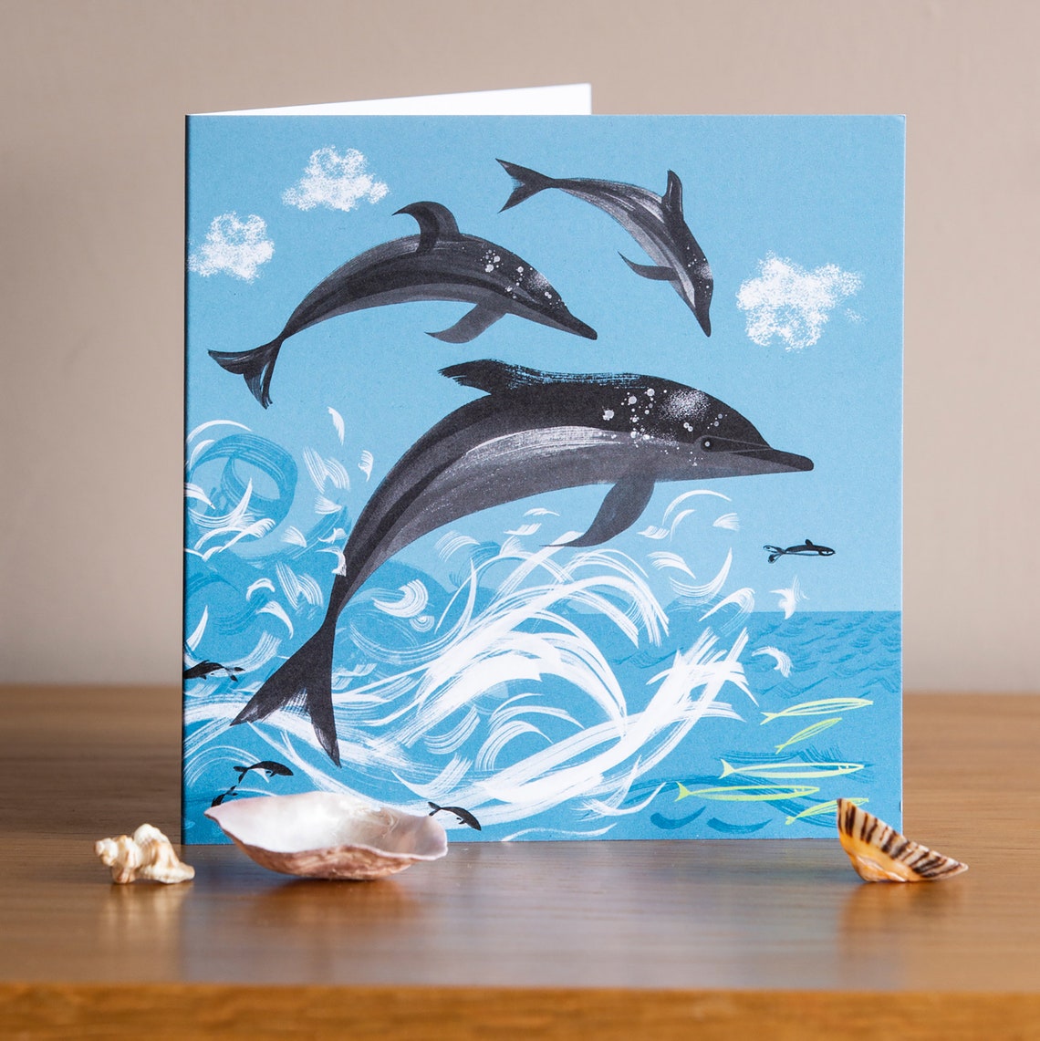 Dolphin Card Dolphin illustration Save our oceans card - Etsy España