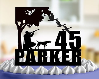 Duck Hunter, Hunting Cake Topper, Hunter Birthday, Hunter Party Decor, Grooms Cake, Hunting, Happy Birthday, Wildlife, Baby Shower, Wedding