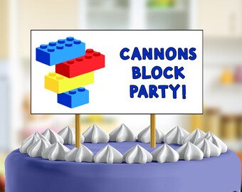 Block Party Decor, Building Party, Cake Topper, Custom Decor, DIY Topper, Birthday Favors, Cupcake Topper, Building Blocks, Block Builder