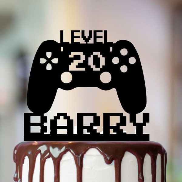 Gamer Birthday, Cake Topper, Controller, Gaming Decor, Grooms Cake, Birthday Age, Level Up, Father's Day, Video Games, Teenage Party, Level