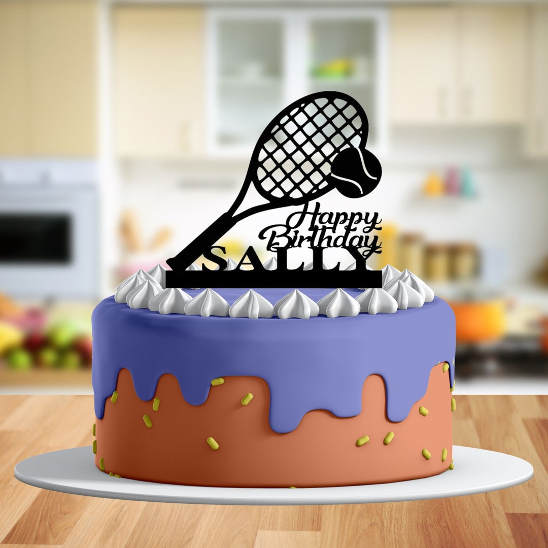 Tennis Cake Topper Tennis Gift Sports Decor Birthday Party Etsy