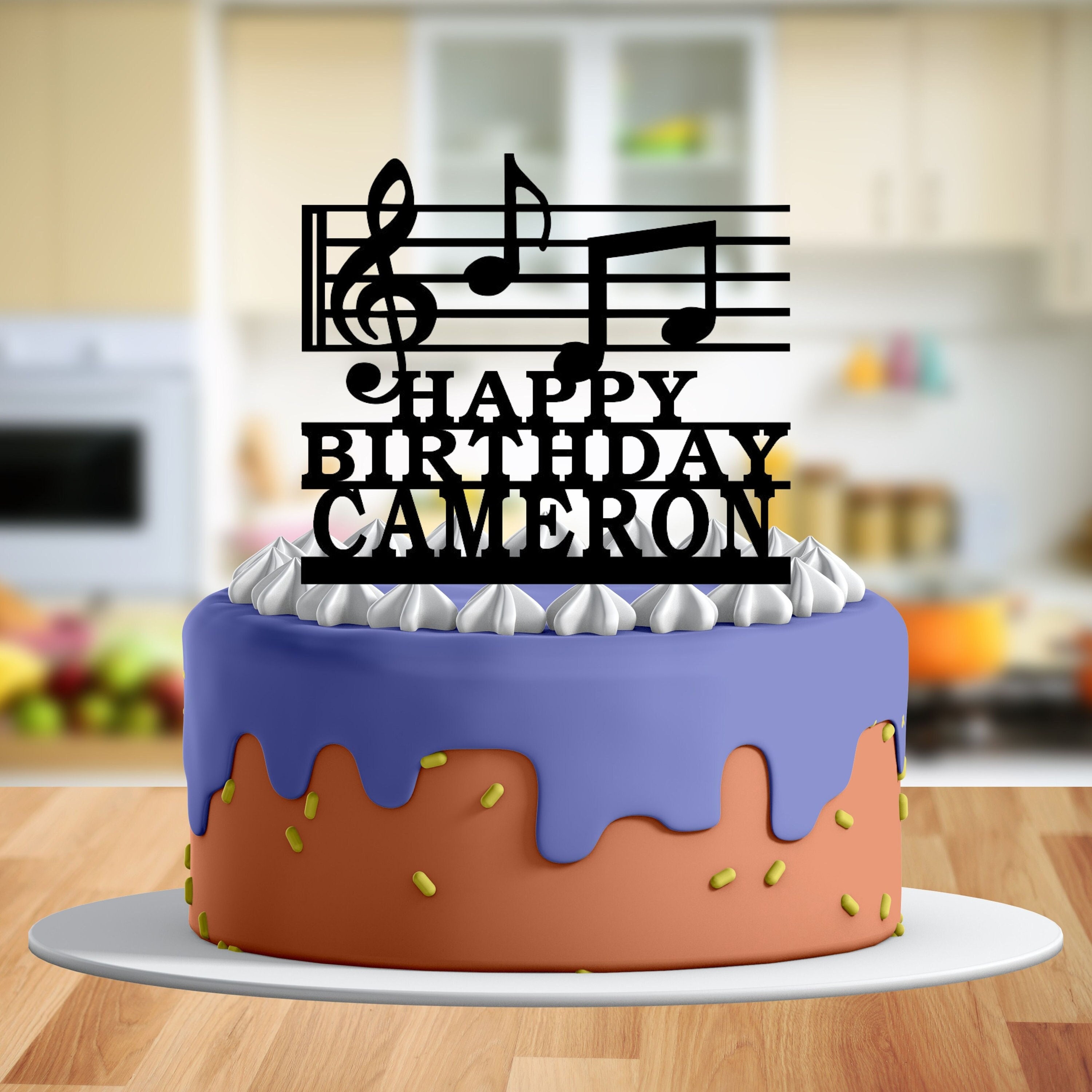 Music Birthday Party, Cake Topper, Musical Notes, Musician
