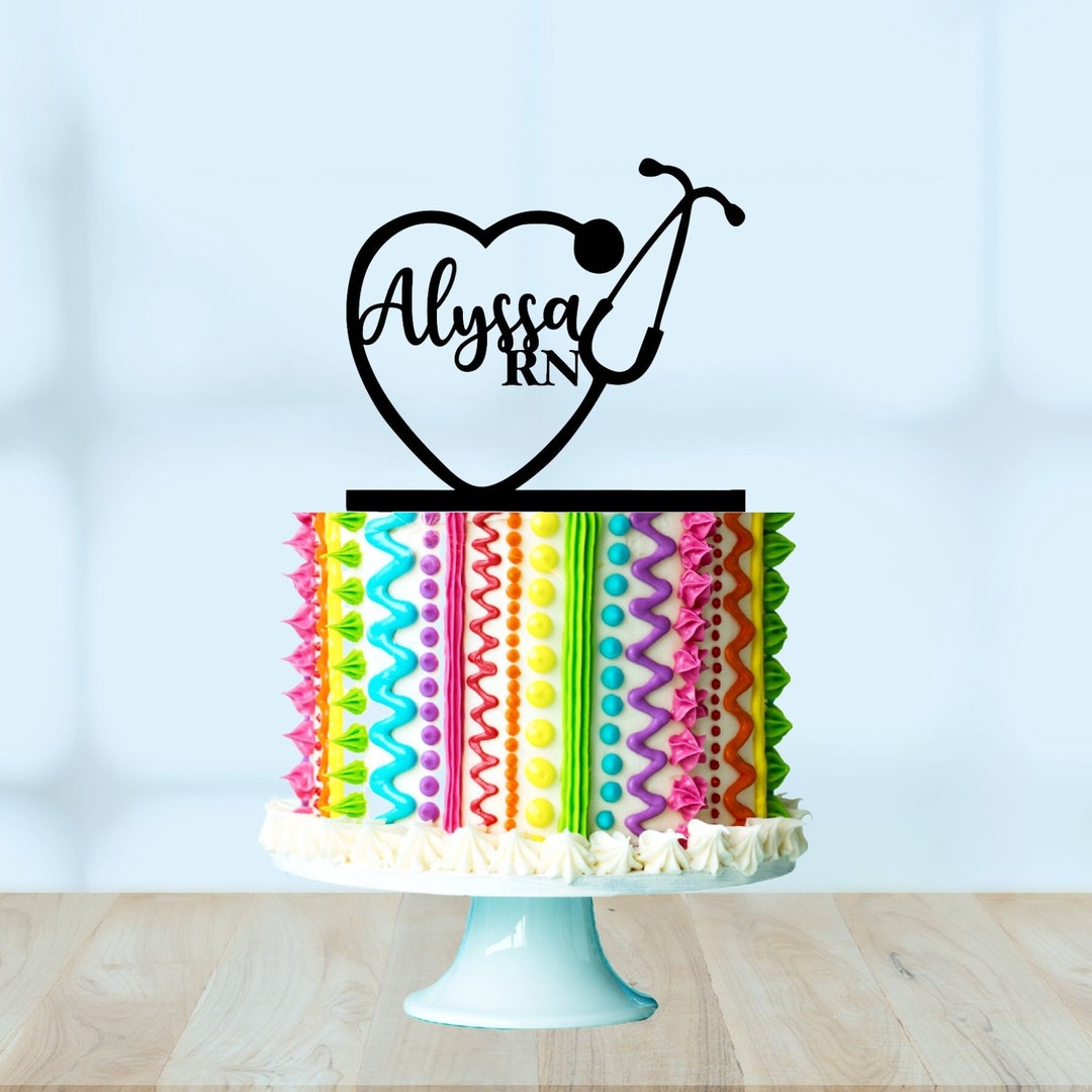 Stethoscope Nursing Cake Topper, Nursing School, RN, Nurse Graduation
