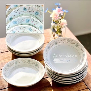 Selection of vintage soup bowls English Garden Fine China 1221 made in Japan approx 7.5&#39;&#39; diameter vintage bowls