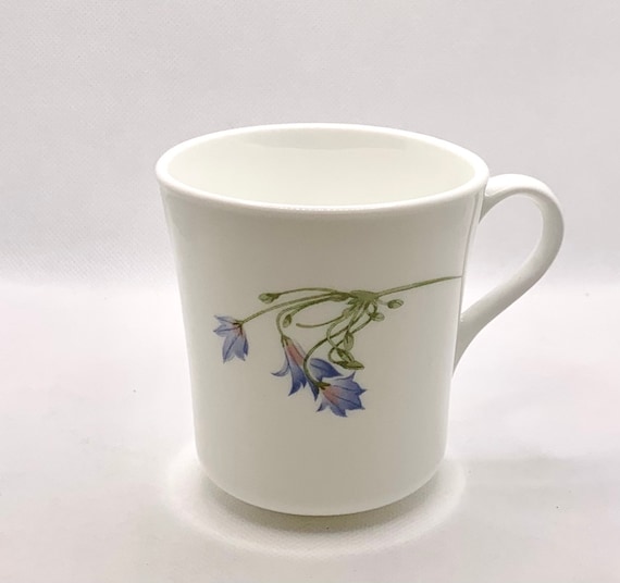 Vintage Corning Coffee Mug Blue Dusk Floral Pattern, 1990s