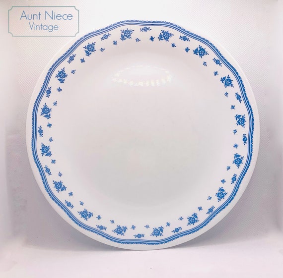 Single and sets of Vintage Corelle Corning Morning Blue Dinner Plates blue flowers blue ribbon 10.5'' plates