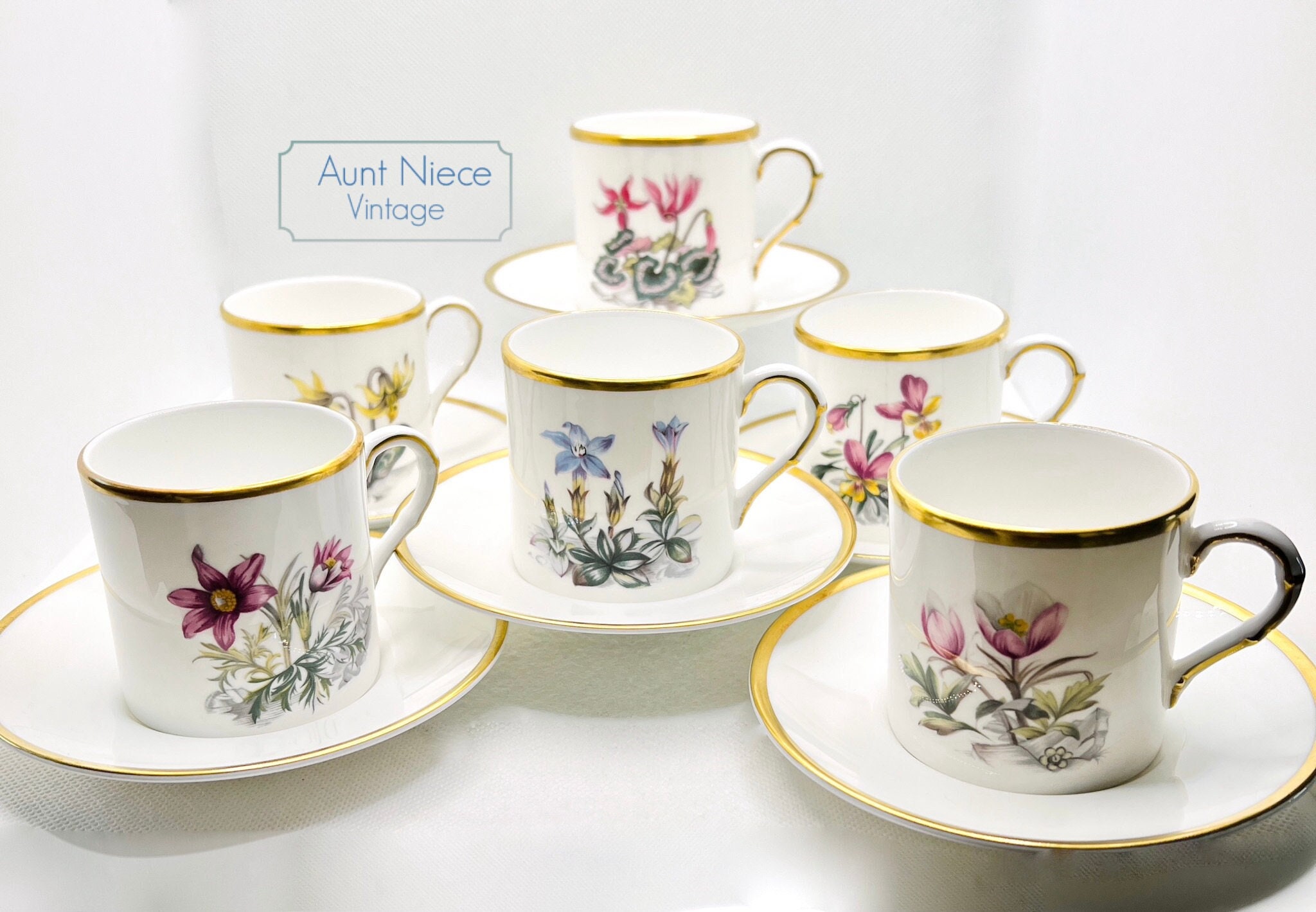 Valentina Porcelain Espresso Cup & Saucer - Set of 6