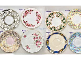 Vintage Saucers Single Orphan Teacup Saucers sold separately Royal Chelsea, Rosina, Colclough Bone China replacement saucers