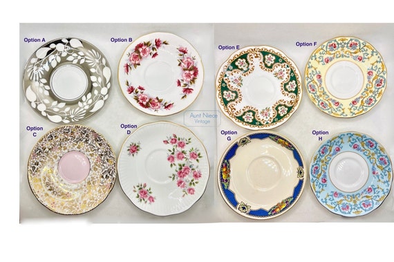 Vintage Saucers Single Orphan Teacup Saucers sold separately Royal Chelsea, Rosina, Colclough Bone China replacement saucers