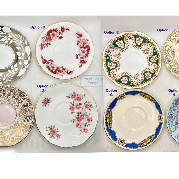 Vintage Saucers Single Orphan Teacup Saucers sold separately Royal Chelsea, Rosina, Colclough Bone China replacement saucers