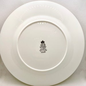 Vintage Royal Worcester Viscount Dinner Plate: White Gold XO Rim, 1960s image 6