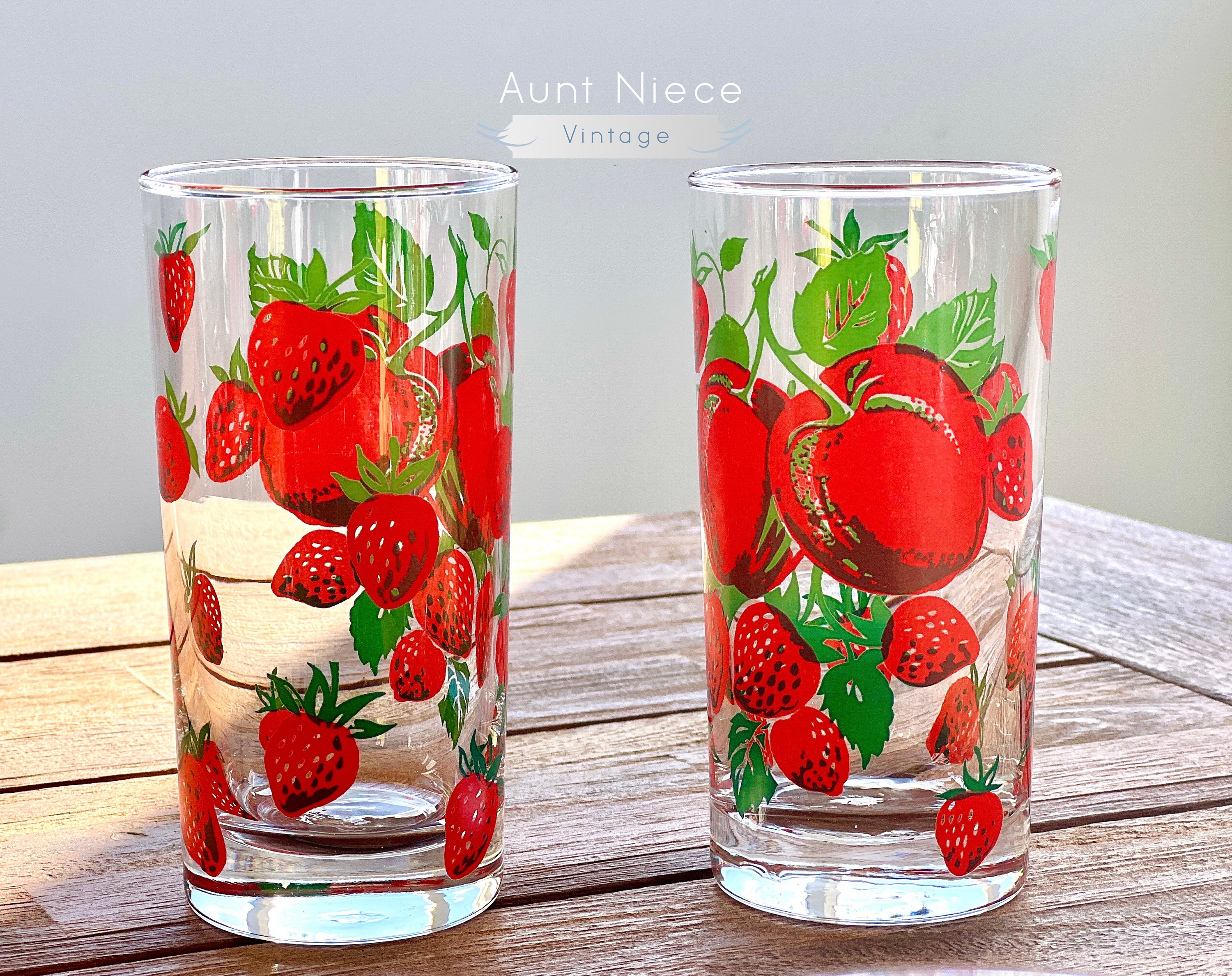 Strawberry Printed Drinking Glassware