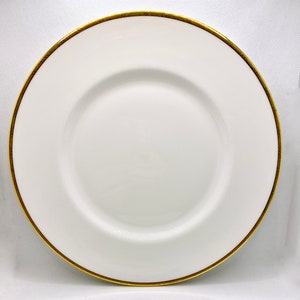 Vintage Royal Worcester Viscount Dinner Plate: White Gold XO Rim, 1960s 1 Dinner Plate
