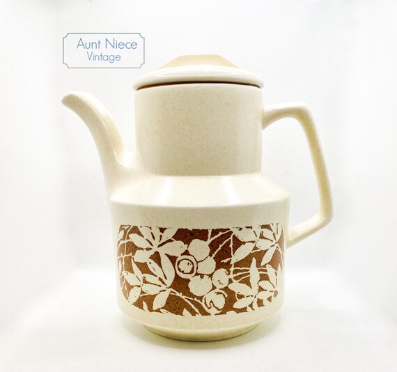 Vintage Pitcher Temperware by Lenox "Woodspice" Coffeepot, teapot, cocktail pitcher c.1970s