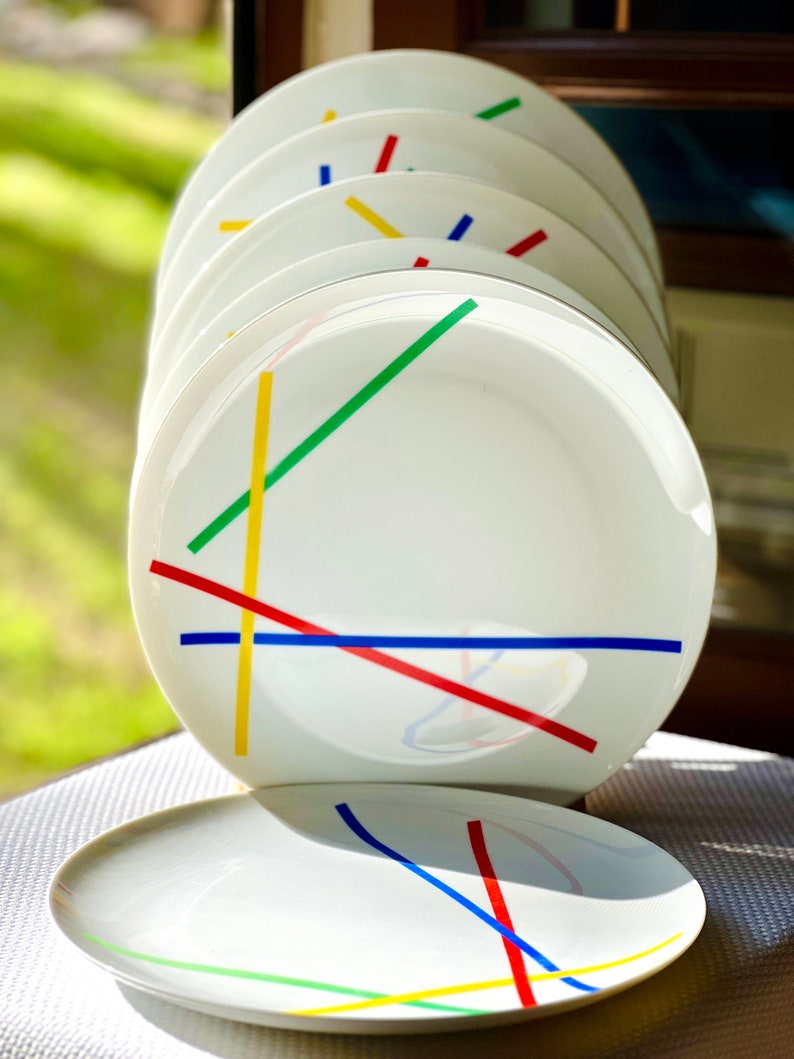 Mix and Match Vintage Plates 1980s Mikasa Primary Palette Red Etsy