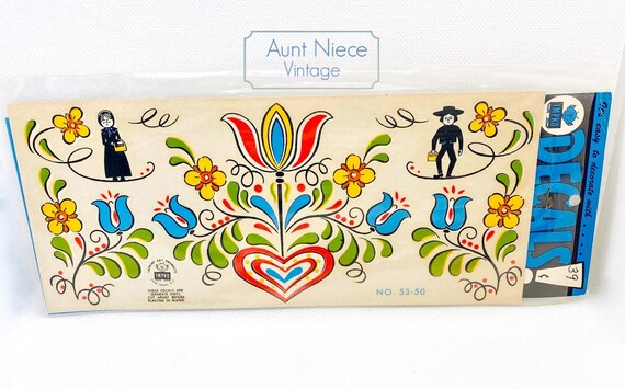 Vintage Impko Amish butterprint decals new in package || Pyrex Amish Butterprint || Pyrex decal c. 1960s