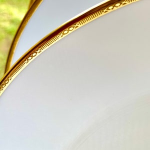 Vintage Royal Worcester Viscount Dinner Plate: White Gold XO Rim, 1960s 2 Dinner Plates