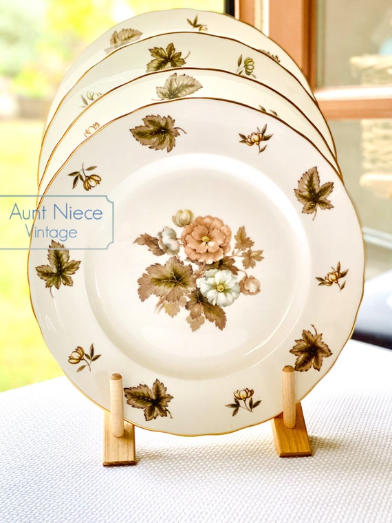 Vintage Dinner Plates Royal Worcester Dorchester, Sets and Single plates autumn floral dinner plates  10'' plates c.1970s