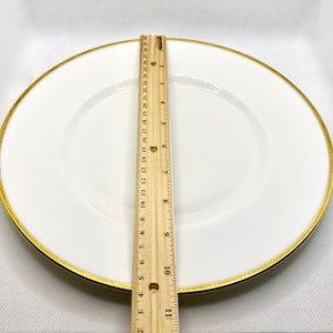 Vintage Royal Worcester Viscount Dinner Plate: White Gold XO Rim, 1960s image 5