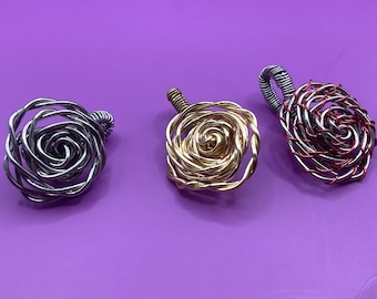 Wire Wrapped Rose Pendants