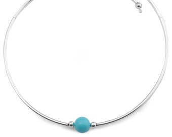 Shell Pearl Choker / Collier - Turquoise