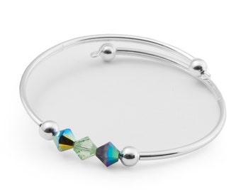 Swarovski Crystal Bracelet / Bangle – Shades of Green