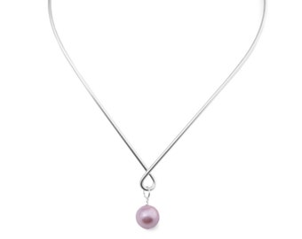 Shell Pearl Twisted V Choker - Blush