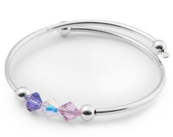 Swarovski Crystal Bracelet / Bangle – Shades of Lilac