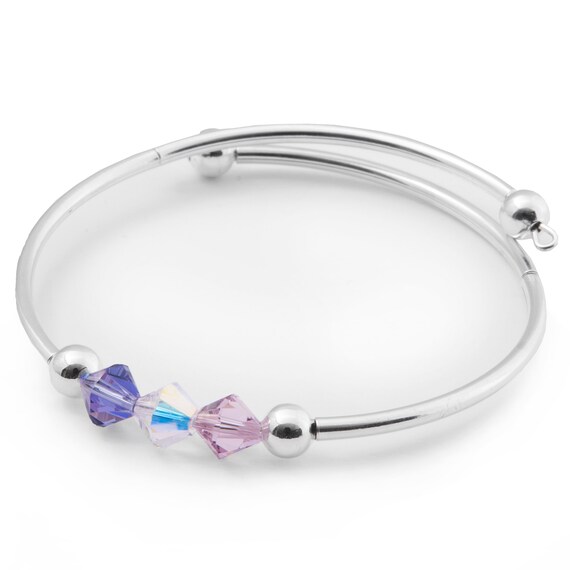 Swarovski Crystal Bracelet Bangle – Shades of Lilac
