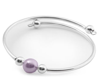 Single Shell Pearl Bracelet / Bangle – Nude