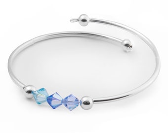 Swarovski Crystal Bracelet / Bangle – Shades of Blue