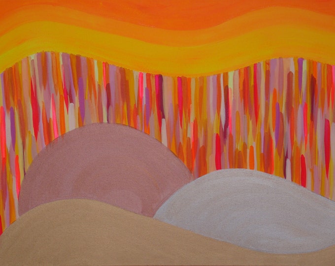 Desert Sands, Abstract Painting, Abstract Art, Original Art, Desert, Sand, Heat, Orange, Yellow