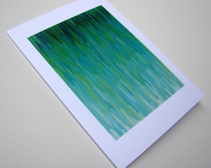 Emerald, Blank Greeting Card, Abstract Art, Original Art, Modern Art, Contemporary Art, Ombre, Green, Jade, Seafoam, Spring Green, Jewel