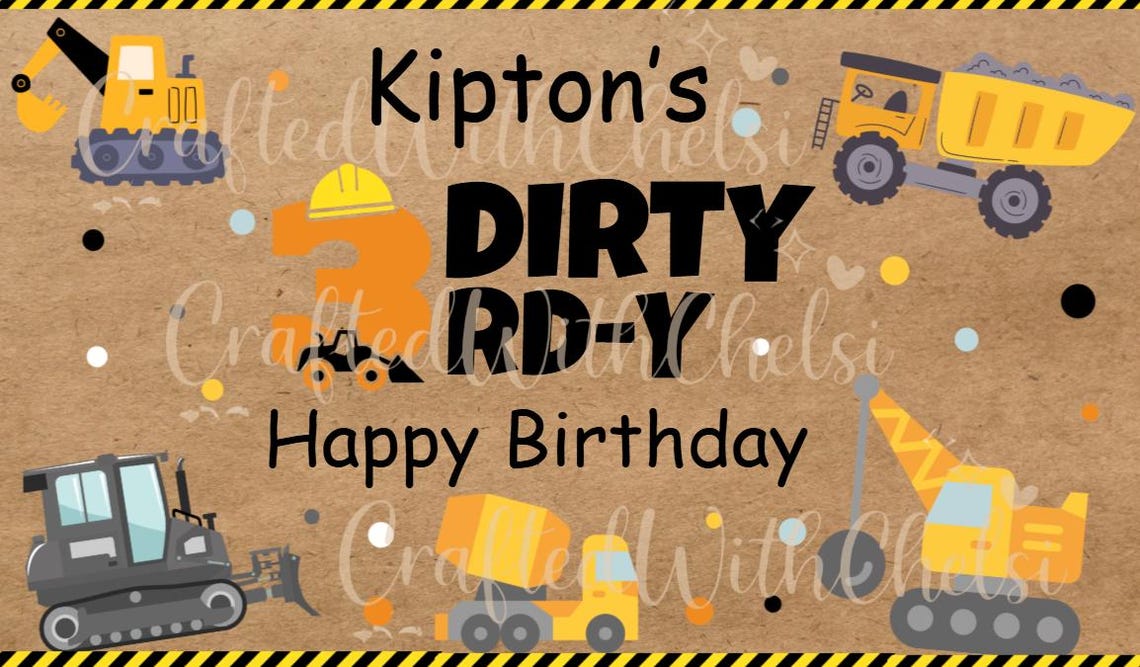 Filthy Banner Dirty 3rdy Birthday Banner Mockup Template | Editable Canva (digital ...
