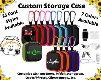 Estuche de almacenamiento para auriculares, cargador, mascarilla, sujetachupetes, bolsa con cremallera, portátil, multiusos, ideal para rellenar calcetines navideños, regalos de Navidad.