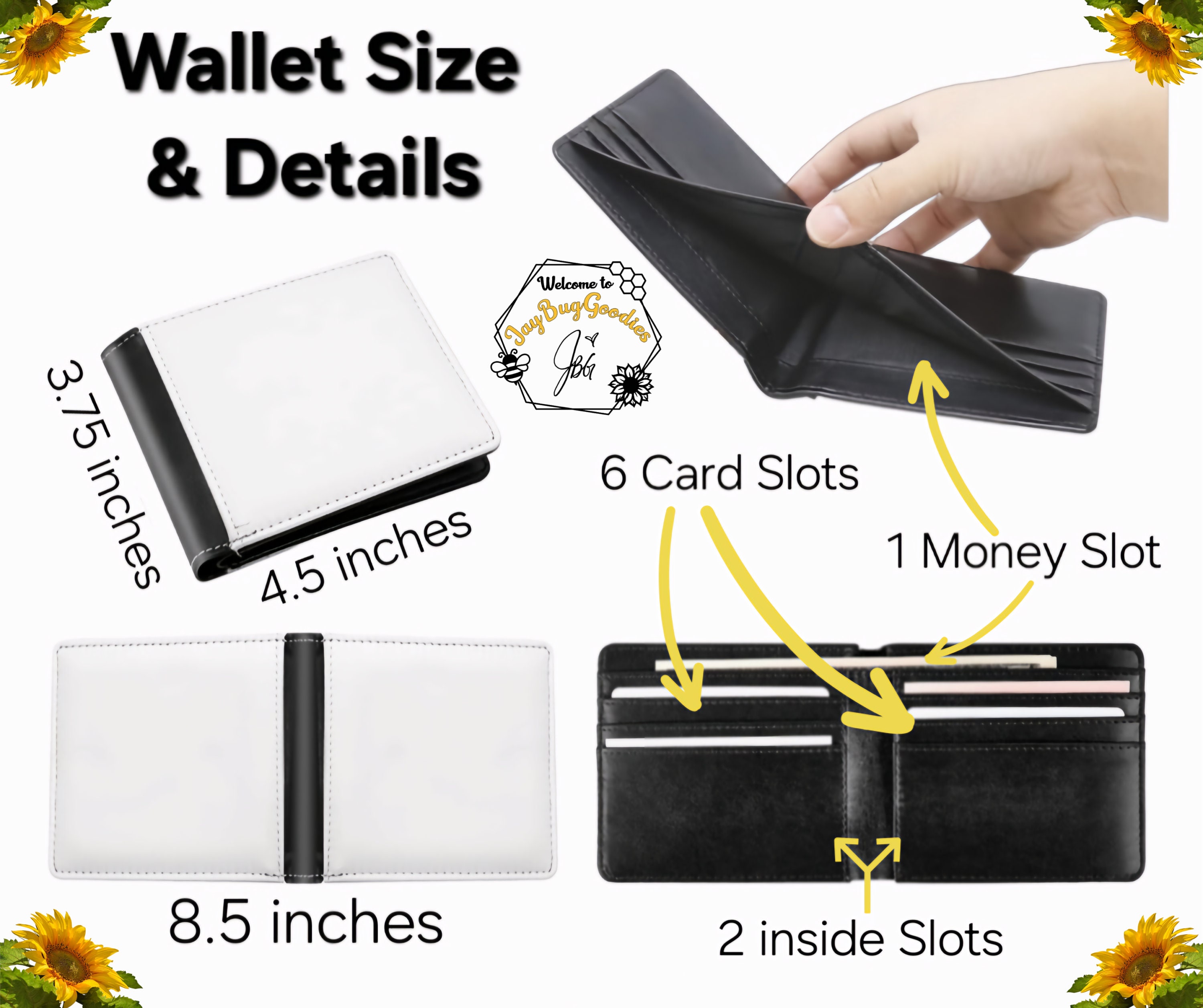 Bi-fold Wallet, Custom Image, Logo, Portrait, Memory, Christmas Gift ...