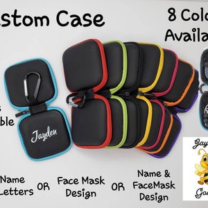 Estuche de almacenamiento, estuche para mascarilla, estuche para chupete con nombre personalizado, bolsa con cremallera, estuche para accesorios, estuche portátil, multiusos, almacenamiento, portátil.
