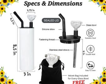 Water Bong, 20 Oz Sublimation Print, Stainless Steel, EZClean, Any Design/Image, Customizable, Friends, Christmas, 420, Cannabis Smoke Pipe.