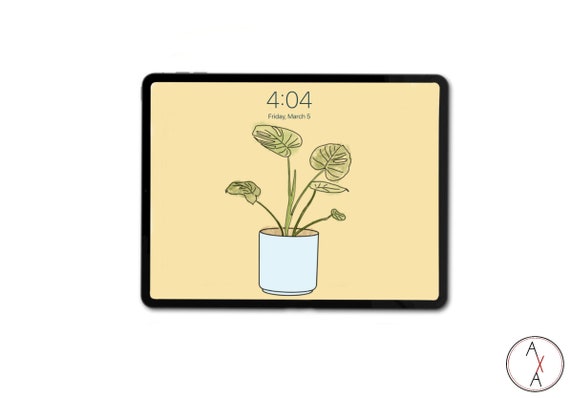 Cute Aesthetic Monstera Plant iPad Wallpaper | Instant Download - Etsy