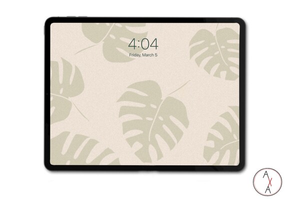 Aesthetic Muted Monstera Plant iPad Wallpaper Instant Download