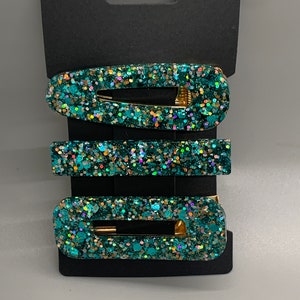 Glitzer Haarspank| Haarklammern für Mädchen | Glitzer Haarspan | Geschenke für Mädchen | Acrylclip | Resin Haarspan | Schimmernde Haarklammer