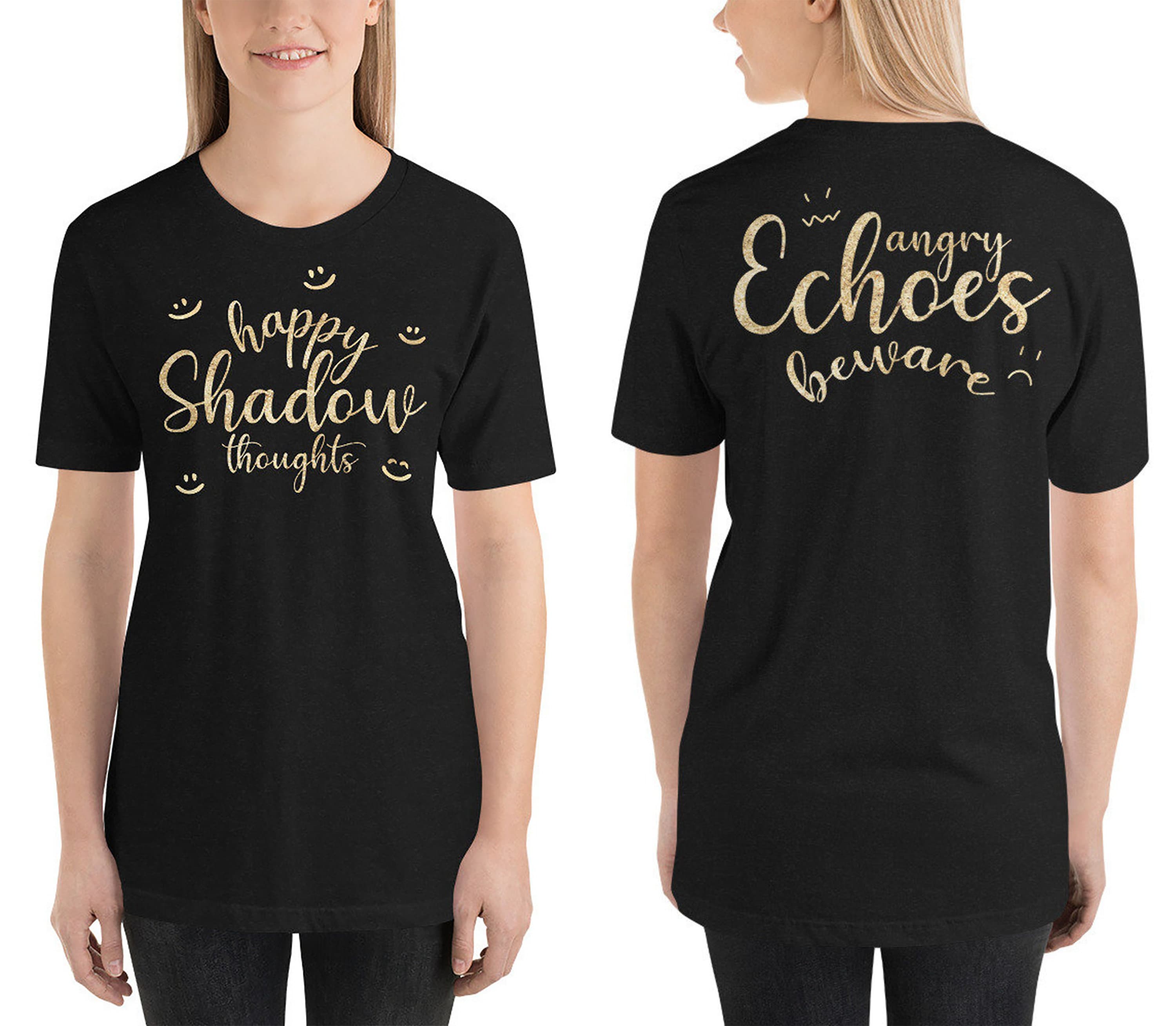 Happy Shadow Thoughts T-shirt (adult), Front & Back Imprint - Etsy